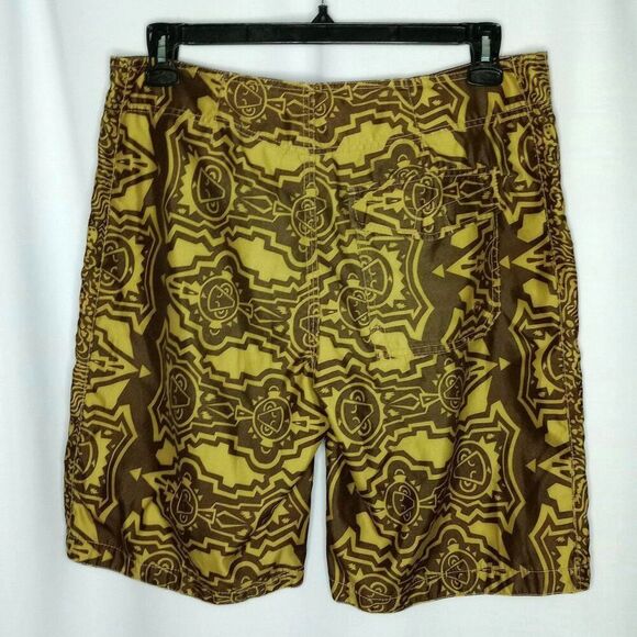 ⭐ Old Navy Men's Aztec Design Swim Trunks Board Shorts Drwstrng Pockets Smmr Med - Picture 2 of 5